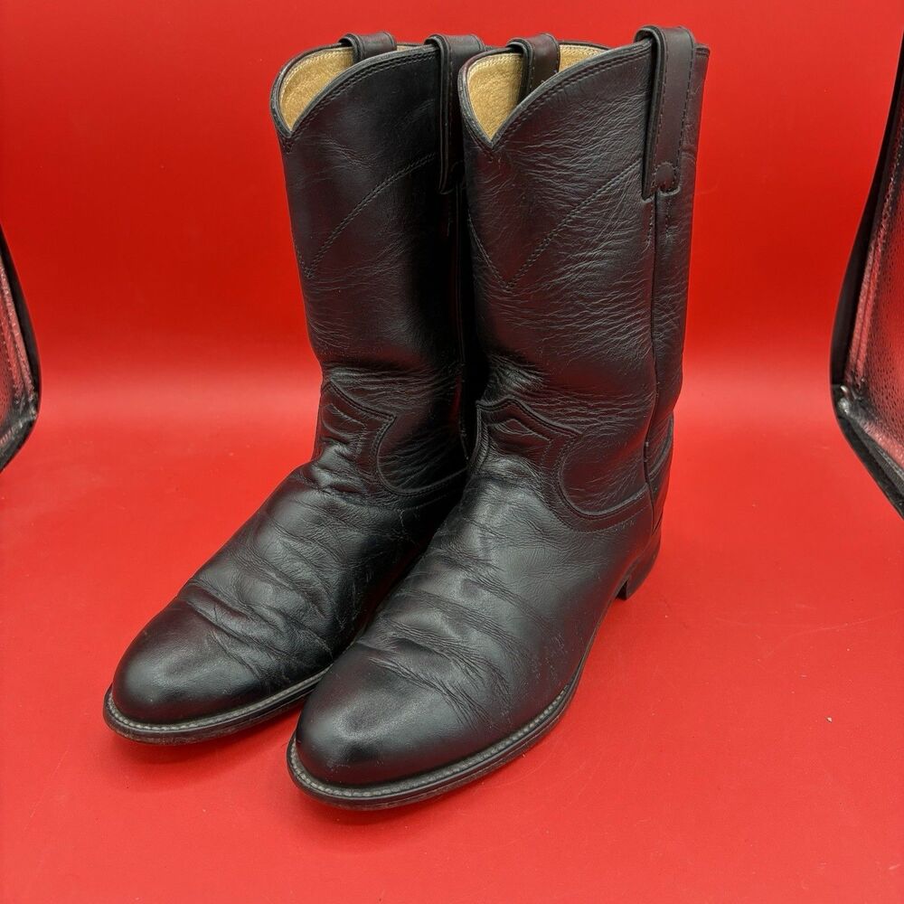 Justin Boots Cora Women’s Classic Roper Cowhide, 10” Tall, Almond Toe Sz 7.5 B